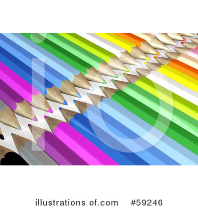 Royalty-Free (RF) Colored Pencils Clipart Illustration by Frog974 - Stock Sample #59246