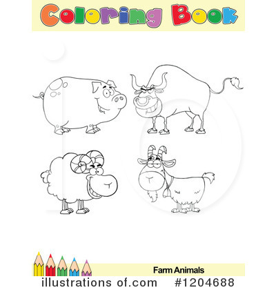 Royalty-Free (RF) Coloring Book Page Clipart Illustration by Hit Toon - Stock Sample #1204688