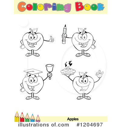 Royalty-Free (RF) Coloring Book Page Clipart Illustration by Hit Toon - Stock Sample #1204697