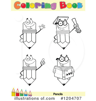 Royalty-Free (RF) Coloring Book Page Clipart Illustration by Hit Toon - Stock Sample #1204707