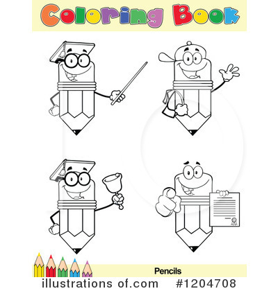 Royalty-Free (RF) Coloring Book Page Clipart Illustration by Hit Toon - Stock Sample #1204708