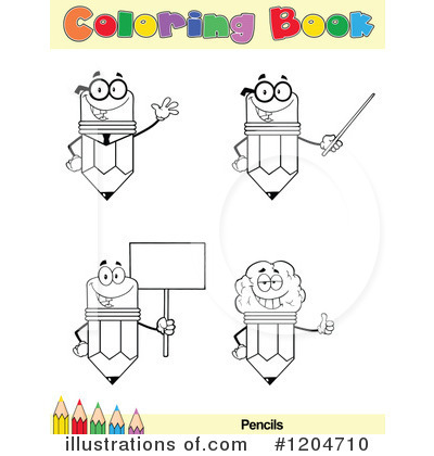 Royalty-Free (RF) Coloring Book Page Clipart Illustration by Hit Toon - Stock Sample #1204710
