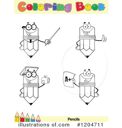 Royalty-Free (RF) Coloring Book Page Clipart Illustration by Hit Toon - Stock Sample #1204711