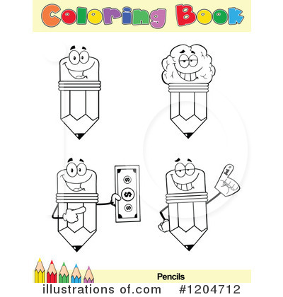 Royalty-Free (RF) Coloring Book Page Clipart Illustration by Hit Toon - Stock Sample #1204712