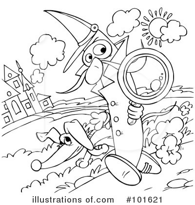 Royalty-Free (RF) Coloring Page Clipart Illustration by Alex Bannykh - Stock Sample #101621