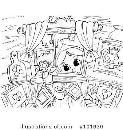 Royalty-Free (RF) Coloring Page Clipart Illustration by Alex Bannykh - Stock Sample #101630