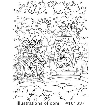 Royalty-Free (RF) Coloring Page Clipart Illustration by Alex Bannykh - Stock Sample #101637