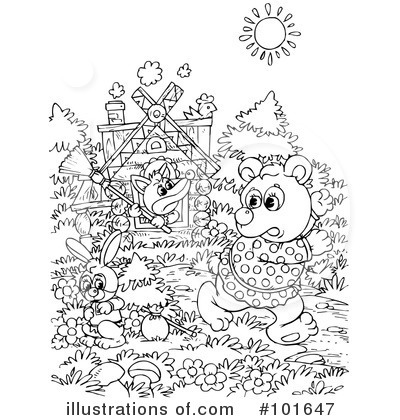 Royalty-Free (RF) Coloring Page Clipart Illustration by Alex Bannykh - Stock Sample #101647