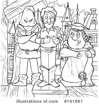 Royalty-Free (RF) Coloring Page Clipart Illustration by Alex Bannykh - Stock Sample #101661