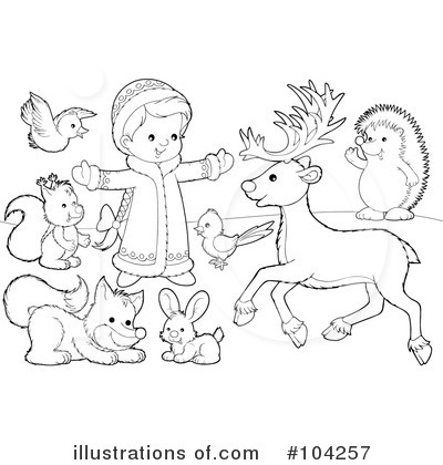 Royalty-Free (RF) Coloring Page Clipart Illustration by Alex Bannykh - Stock Sample #104257