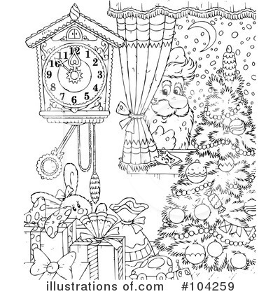 Royalty-Free (RF) Coloring Page Clipart Illustration by Alex Bannykh - Stock Sample #104259