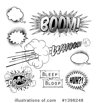 Royalty-Free (RF) Comic Design Elements Clipart Illustration by AtStockIllustration - Stock Sample #1396248