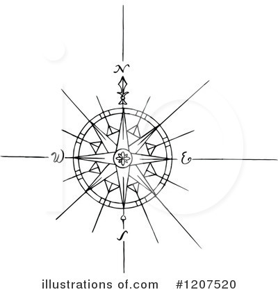 Royalty-Free (RF) Compass Clipart Illustration by Prawny Vintage - Stock Sample #1207520