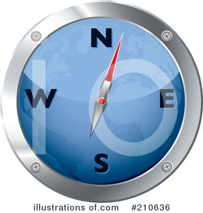 Royalty-Free (RF) Compass Clipart Illustration by michaeltravers - Stock Sample #210636