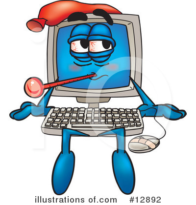 Royalty-Free (RF) Computer Character Clipart Illustration by Toons4Biz - Stock Sample #12892