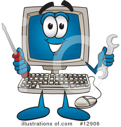 Royalty-Free (RF) Computer Character Clipart Illustration by Toons4Biz - Stock Sample #12906