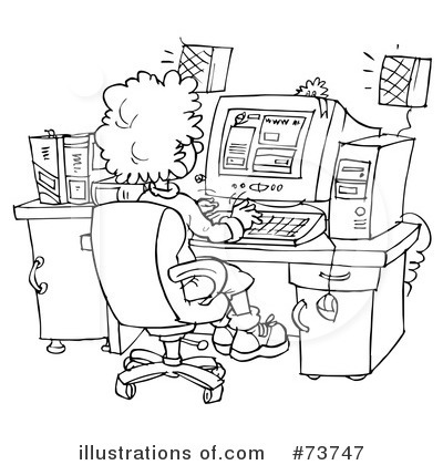 Royalty-Free (RF) Computer Clipart Illustration by Alex Bannykh - Stock Sample #73747