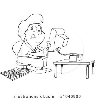 Royalty-Free (RF) Computers Clipart Illustration by toonaday - Stock Sample #1046806