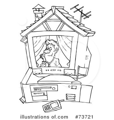 Royalty-Free (RF) Computers Clipart Illustration by Alex Bannykh - Stock Sample #73721