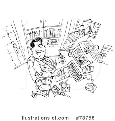 Royalty-Free (RF) Computers Clipart Illustration by Alex Bannykh - Stock Sample #73756