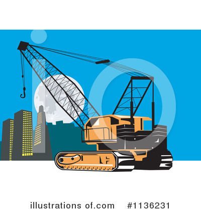 Royalty-Free (RF) Construction Crane Clipart Illustration by patrimonio - Stock Sample #1136231