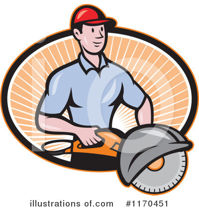 Royalty-Free (RF) Construction Worker Clipart Illustration by patrimonio - Stock Sample #1170451