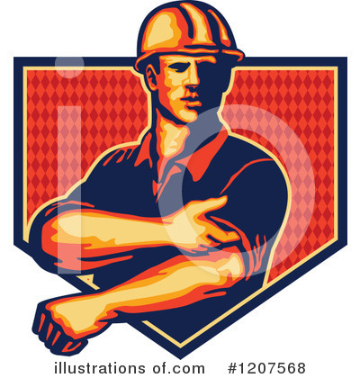 Royalty-Free (RF) Construction Worker Clipart Illustration by patrimonio - Stock Sample #1207568