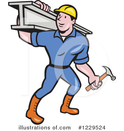 Royalty-Free (RF) Construction Worker Clipart Illustration by patrimonio - Stock Sample #1229524