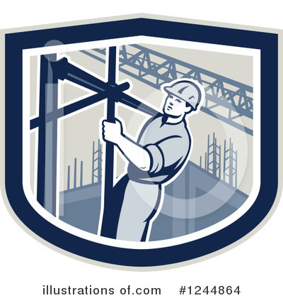 Royalty-Free (RF) Construction Worker Clipart Illustration by patrimonio - Stock Sample #1244864