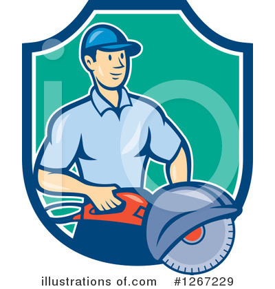 Royalty-Free (RF) Construction Worker Clipart Illustration by patrimonio - Stock Sample #1267229