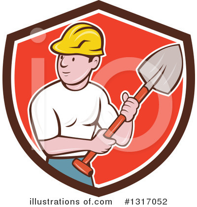 Royalty-Free (RF) Construction Worker Clipart Illustration by patrimonio - Stock Sample #1317052