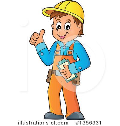 Royalty-Free (RF) Construction Worker Clipart Illustration by visekart - Stock Sample #1356331