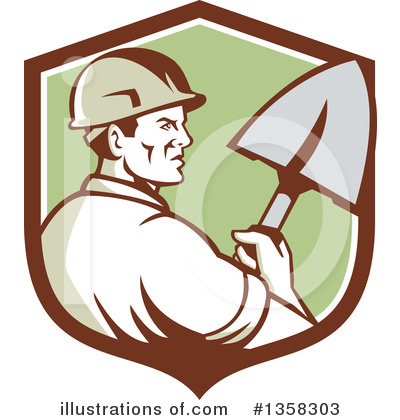 Royalty-Free (RF) Construction Worker Clipart Illustration by patrimonio - Stock Sample #1358303