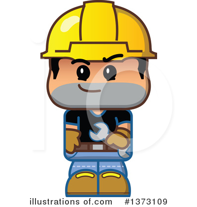 Royalty-Free (RF) Construction Worker Clipart Illustration by Clip Art Mascots - Stock Sample #1373109
