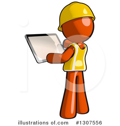 Royalty-Free (RF) Contractor Orange Man Clipart Illustration by Leo Blanchette - Stock Sample #1307556