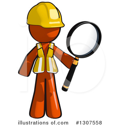 Royalty-Free (RF) Contractor Orange Man Clipart Illustration by Leo Blanchette - Stock Sample #1307558