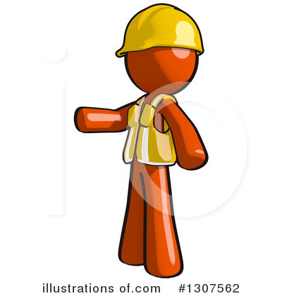 Royalty-Free (RF) Contractor Orange Man Clipart Illustration by Leo Blanchette - Stock Sample #1307562