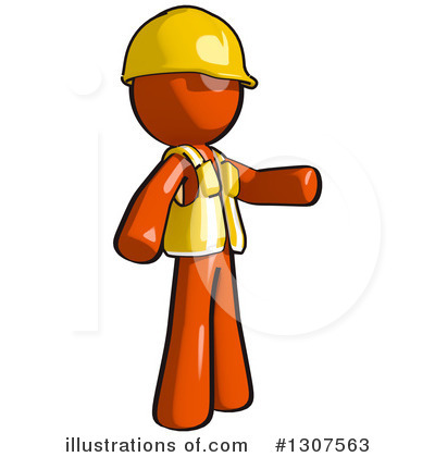 Royalty-Free (RF) Contractor Orange Man Clipart Illustration by Leo Blanchette - Stock Sample #1307563