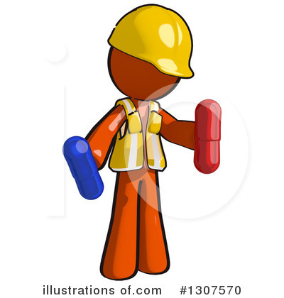 Royalty-Free (RF) Contractor Orange Man Clipart Illustration by Leo Blanchette - Stock Sample #1307570