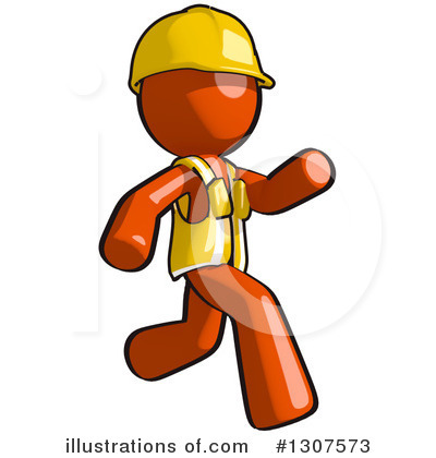 Royalty-Free (RF) Contractor Orange Man Clipart Illustration by Leo Blanchette - Stock Sample #1307573