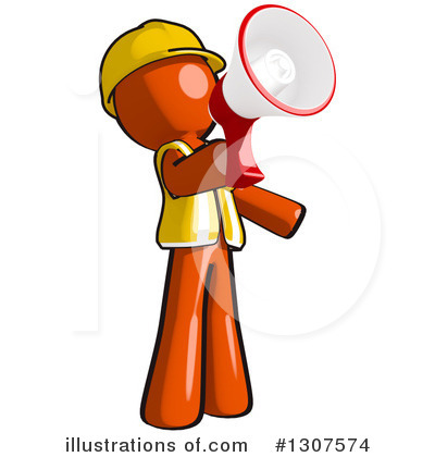 Royalty-Free (RF) Contractor Orange Man Clipart Illustration by Leo Blanchette - Stock Sample #1307574