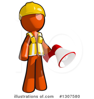 Royalty-Free (RF) Contractor Orange Man Clipart Illustration by Leo Blanchette - Stock Sample #1307580