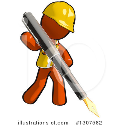 Royalty-Free (RF) Contractor Orange Man Clipart Illustration by Leo Blanchette - Stock Sample #1307582