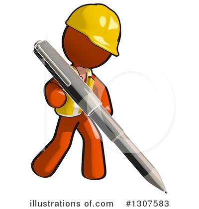 Royalty-Free (RF) Contractor Orange Man Clipart Illustration by Leo Blanchette - Stock Sample #1307583
