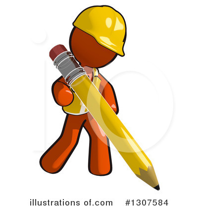 Royalty-Free (RF) Contractor Orange Man Clipart Illustration by Leo Blanchette - Stock Sample #1307584