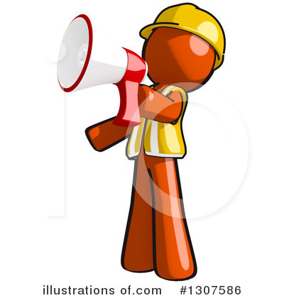 Royalty-Free (RF) Contractor Orange Man Clipart Illustration by Leo Blanchette - Stock Sample #1307586