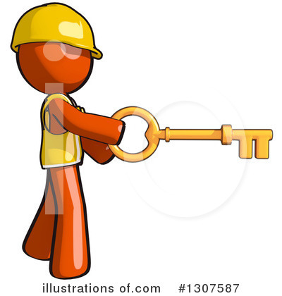 Royalty-Free (RF) Contractor Orange Man Clipart Illustration by Leo Blanchette - Stock Sample #1307587