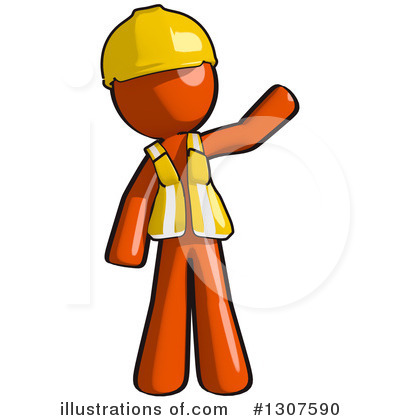 Royalty-Free (RF) Contractor Orange Man Clipart Illustration by Leo Blanchette - Stock Sample #1307590