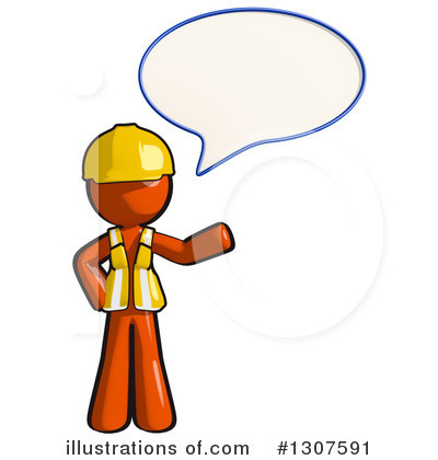 Royalty-Free (RF) Contractor Orange Man Clipart Illustration by Leo Blanchette - Stock Sample #1307591