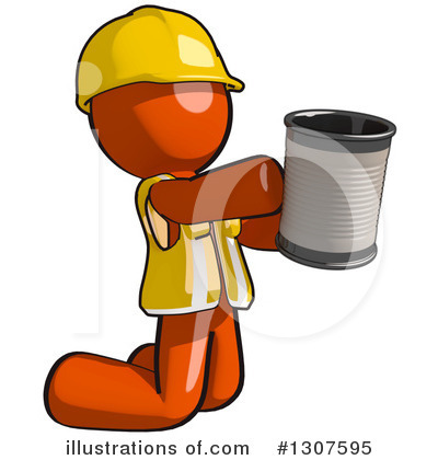 Royalty-Free (RF) Contractor Orange Man Clipart Illustration by Leo Blanchette - Stock Sample #1307595